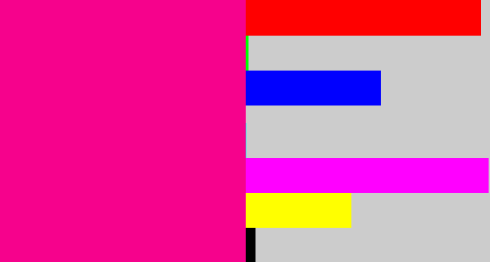Hex color #f6028c - hot pink