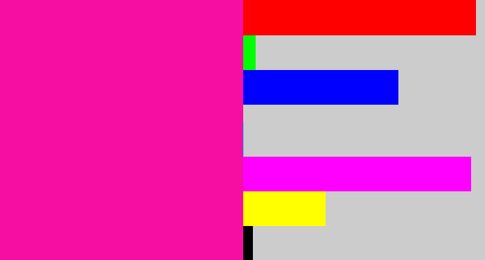 Hex color #f60ea2 - shocking pink