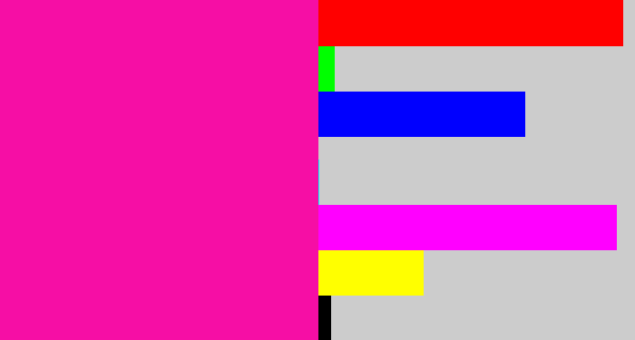 Hex color #f60ea5 - shocking pink