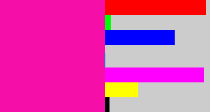 Hex color #f60ea9 - shocking pink