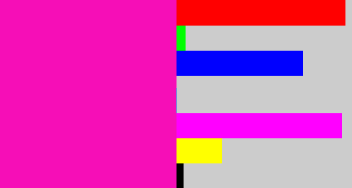 Hex color #f60eb7 - bright pink