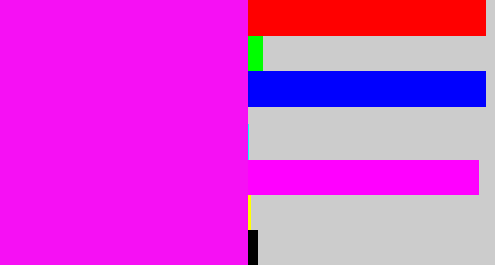 Hex color #f610f4 - bright magenta