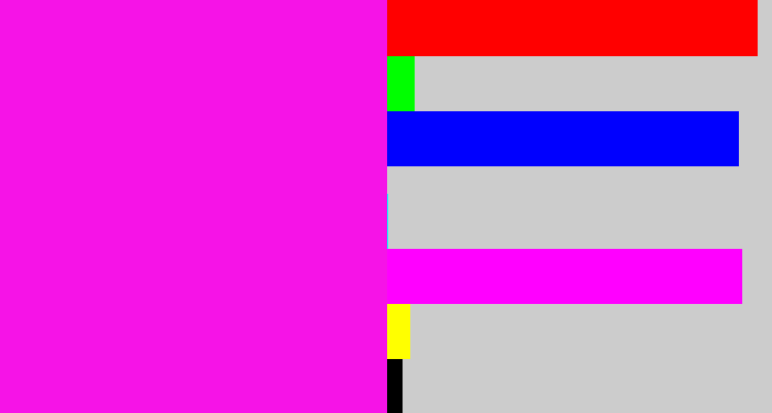 Hex color #f613e7 - pink/purple