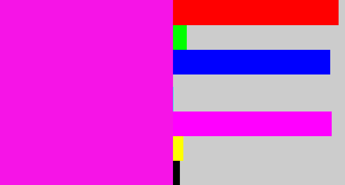 Hex color #f614e7 - pink/purple