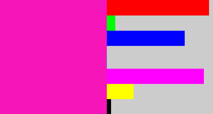 Hex color #f615b9 - bright pink