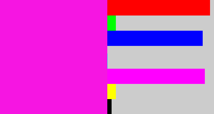 Hex color #f615e2 - pink/purple