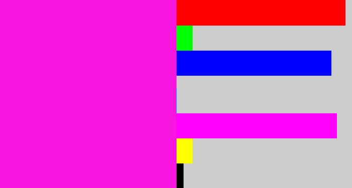 Hex color #f616e0 - pink/purple