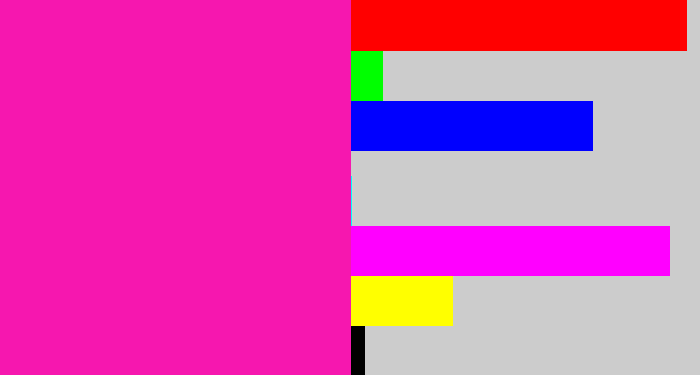 Hex color #f617af - bright pink