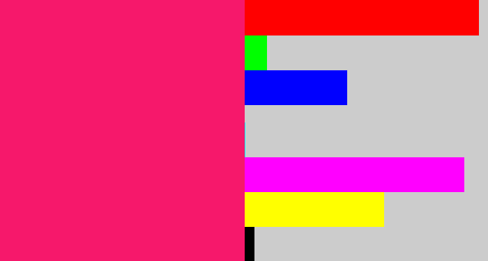 Hex color #f6186b - cerise