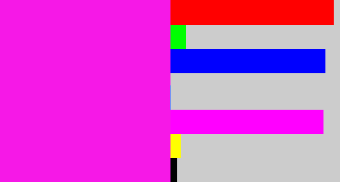 Hex color #f618e7 - pink/purple