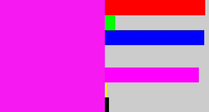 Hex color #f619f2 - pink/purple