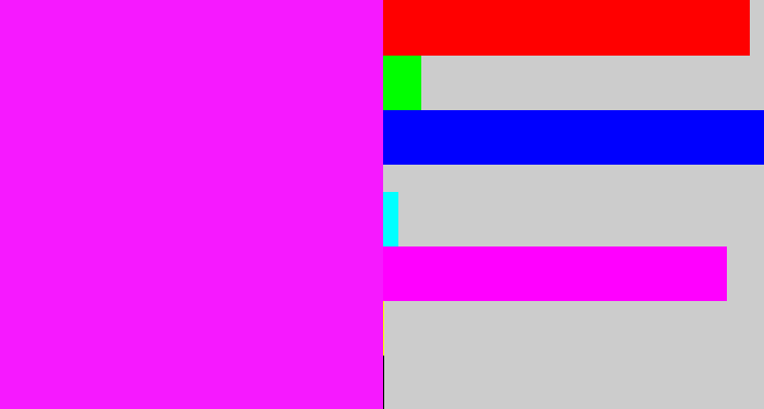 Hex color #f619ff - pink/purple