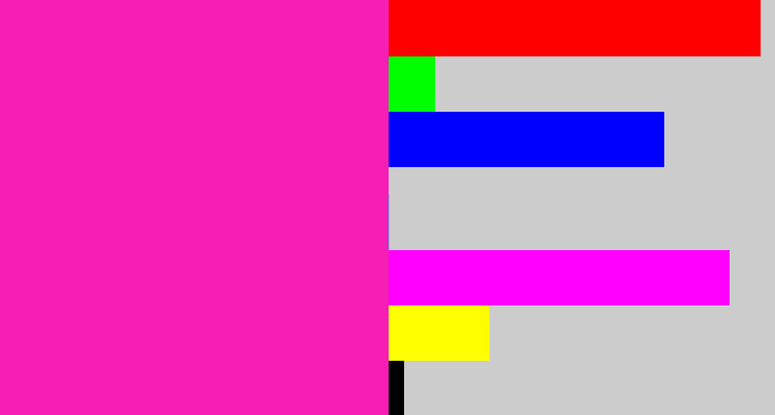 Hex color #f61eb5 - bright pink