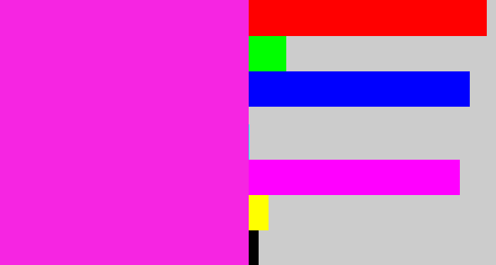 Hex color #f625e2 - pink/purple