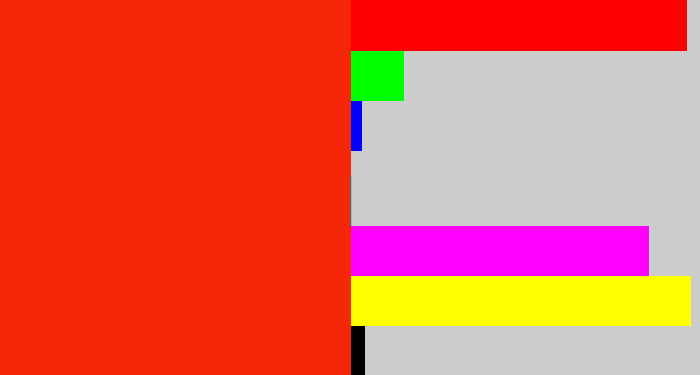 Hex color #f62608 - vermillion