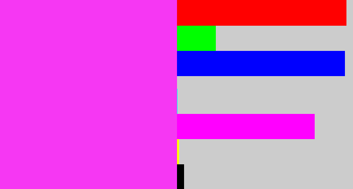 Hex color #f637f3 - pink/purple