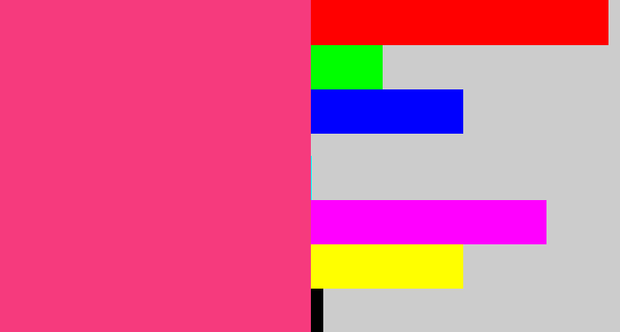 Hex color #f63a7d - warm pink