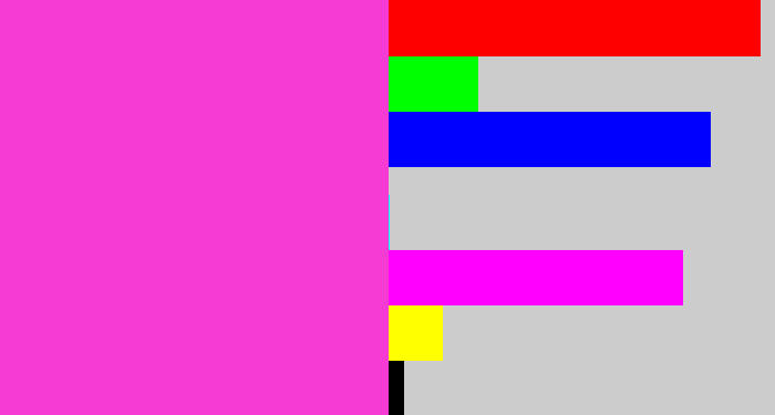 Hex color #f63ad4 - purple pink