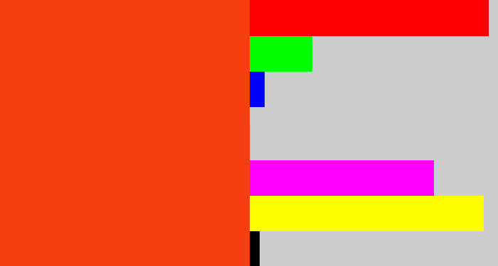 Hex color #f63f0f - orangered