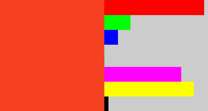 Hex color #f64022 - orangey red