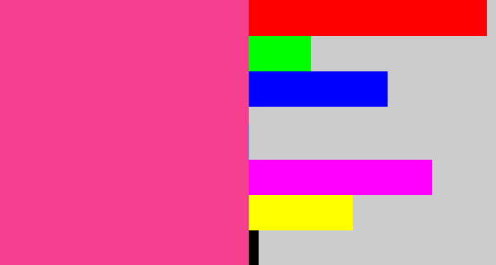 Hex color #f6408f - barbie pink