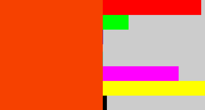 Hex color #f64100 - red orange