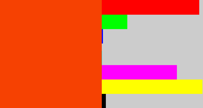 Hex color #f64102 - red orange