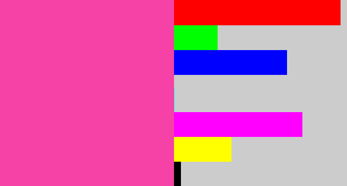 Hex color #f641a6 - barbie pink