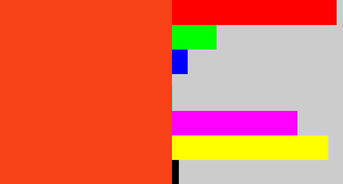 Hex color #f64216 - reddish orange