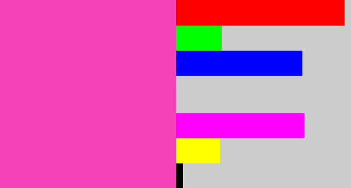 Hex color #f642b8 - barbie pink