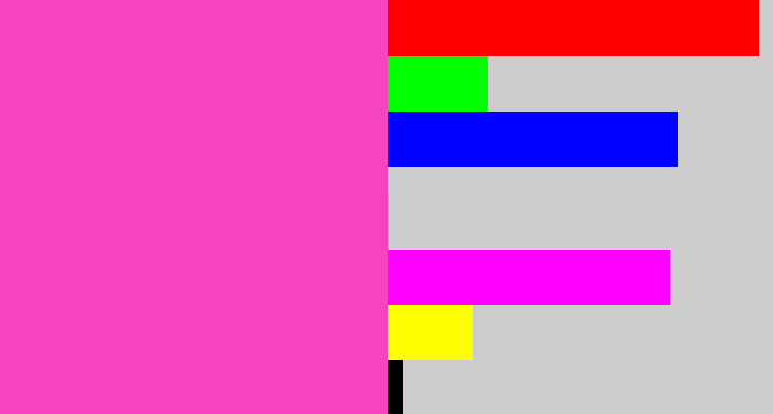 Hex color #f643c0 - purpleish pink