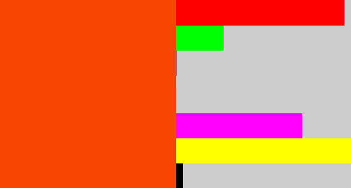 Hex color #f64600 - blood orange