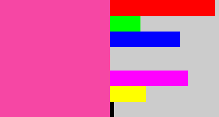 Hex color #f647a4 - barbie pink