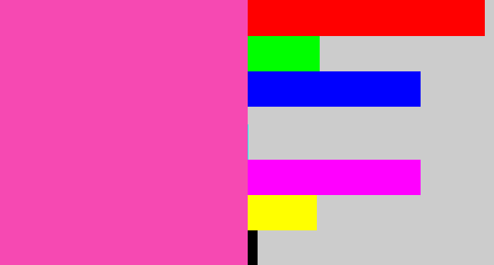 Hex color #f649b2 - barbie pink
