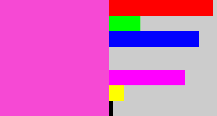 Hex color #f649d4 - purple pink