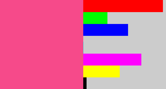 Hex color #f64a8a - warm pink