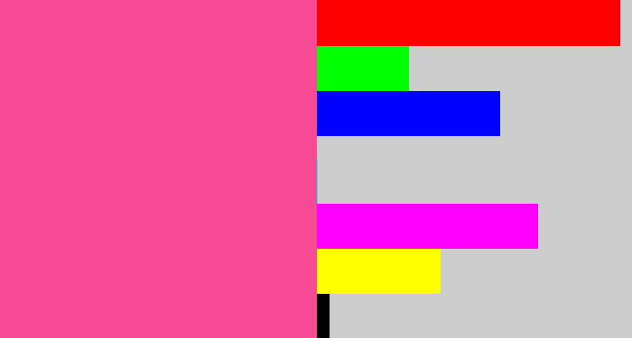 Hex color #f64a95 - barbie pink