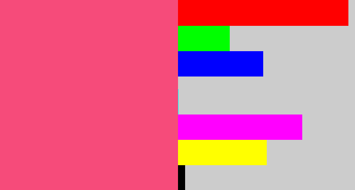 Hex color #f64b7a - warm pink