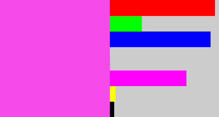Hex color #f64bea - light magenta