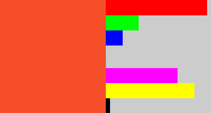 Hex color #f64e28 - orangey red