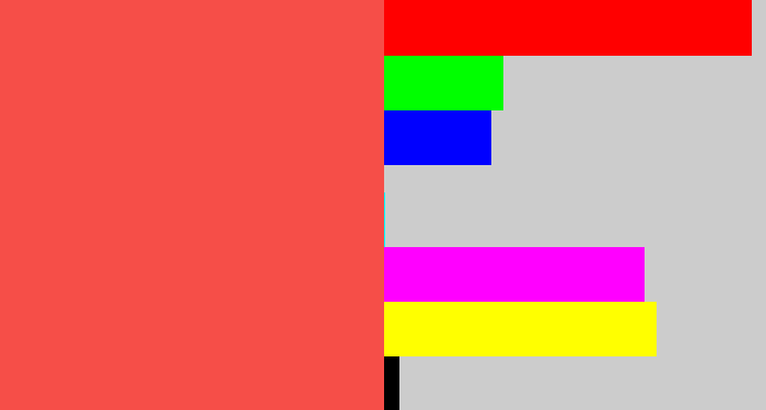 Hex color #f64e48 - light red