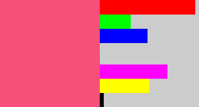 Hex color #f64f7a - warm pink