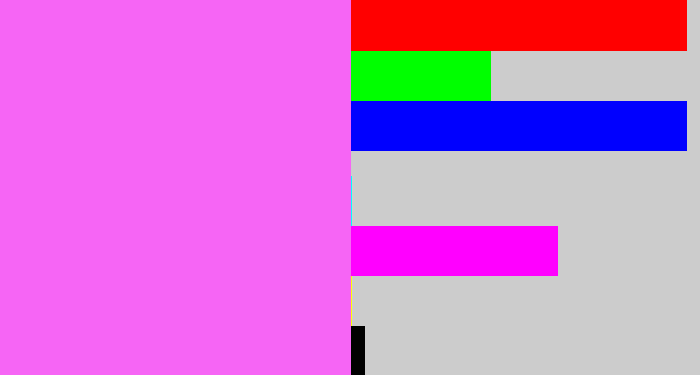 Hex color #f665f5 - light magenta