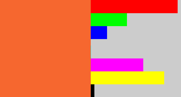 Hex color #f6672f - dusty orange
