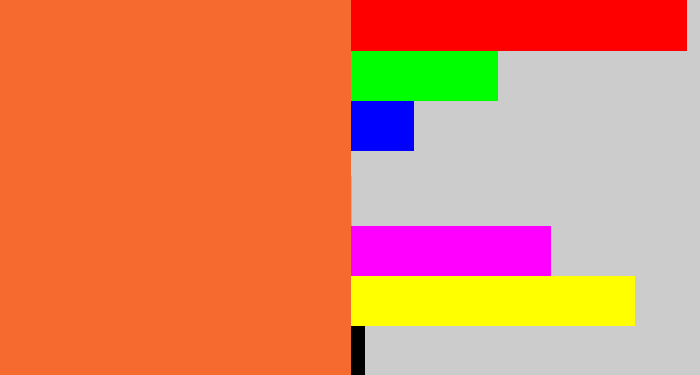 Hex color #f66a2f - dusty orange