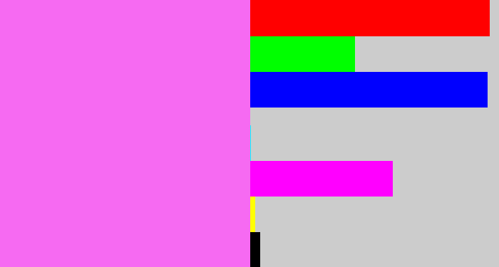 Hex color #f66af2 - light magenta
