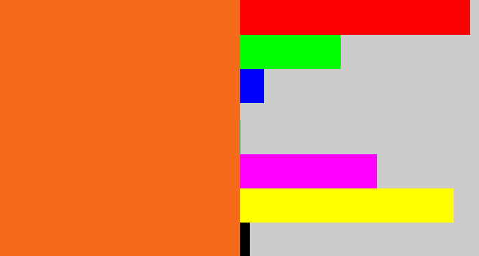 Hex color #f66b1a - orange