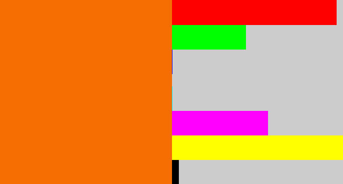 Hex color #f66d01 - orange