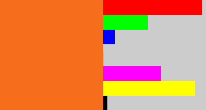 Hex color #f66d1b - orange