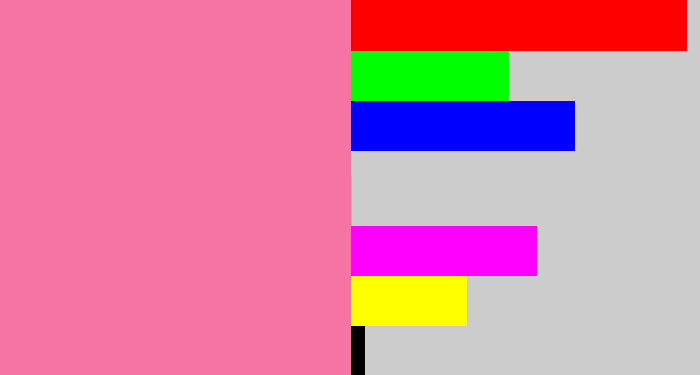 Hex color #f674a4 - carnation pink